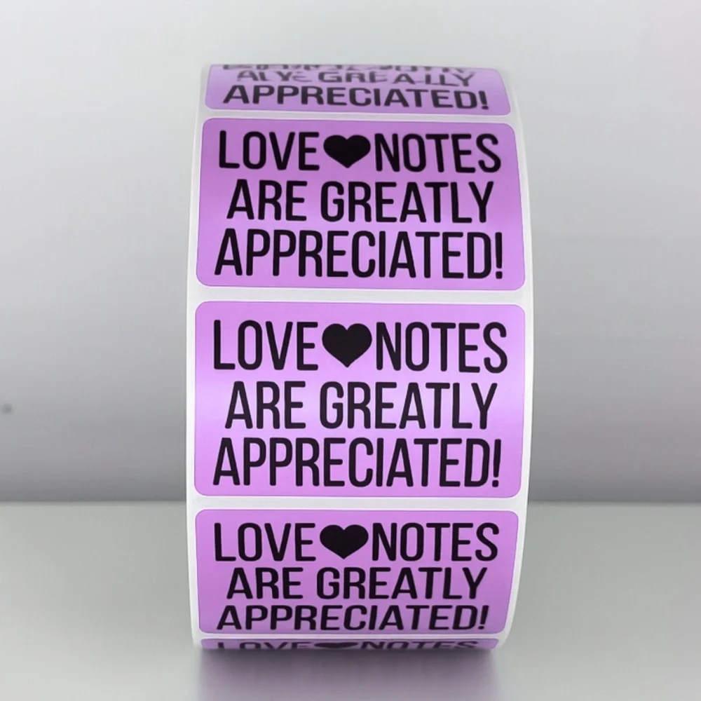 Love Notes Are Appreciated Stickers | Small Business Thank You Labels